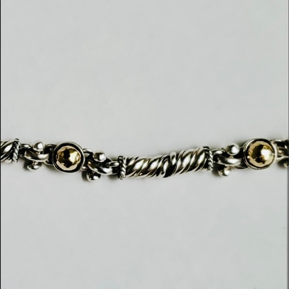 ❤️ Rizzo Sterling Silver 925 Twisted Cable Bracelet with Gold Domes - Picture 4 of 7